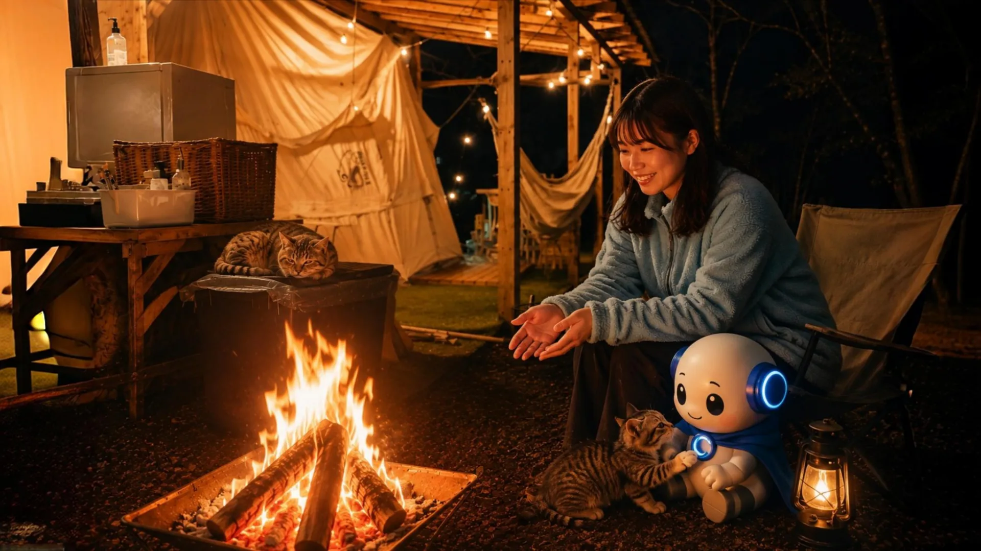 女性ひとり。アウトドア苦手でも、落ち着けそう。