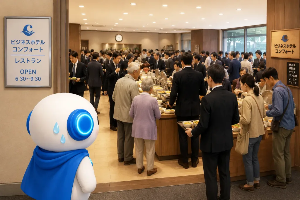 ビジホ朝食の“第一波”にご用心