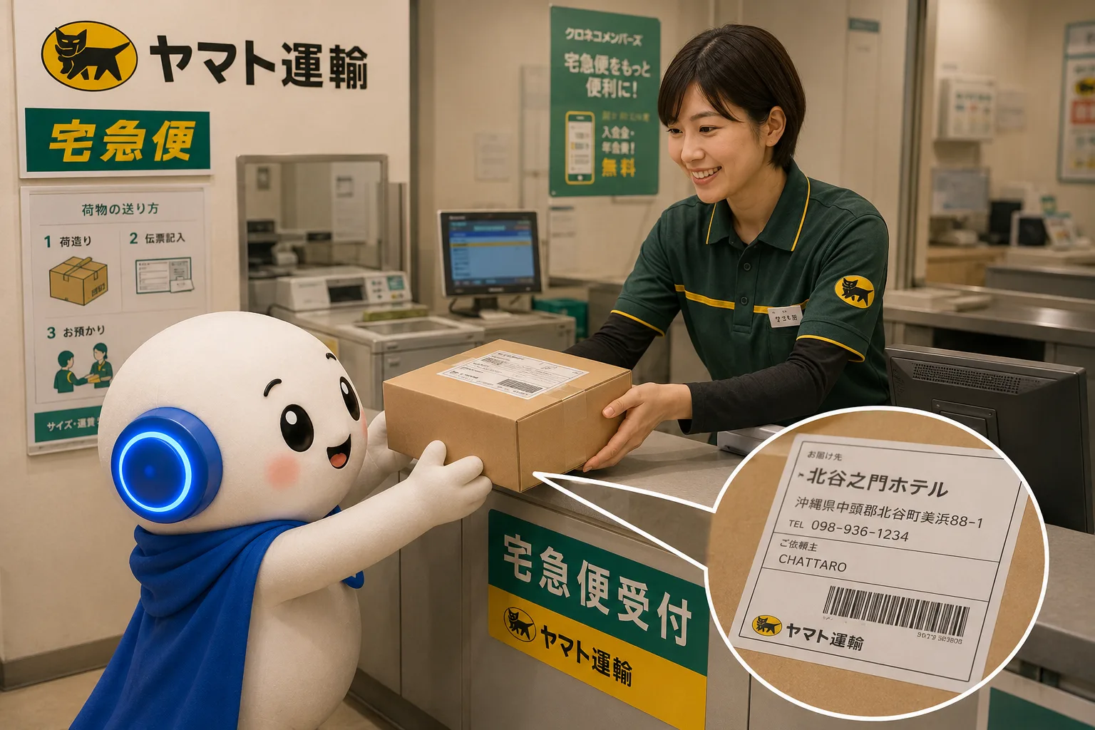 荷物を宿へ送る前の “ひとこと連絡”